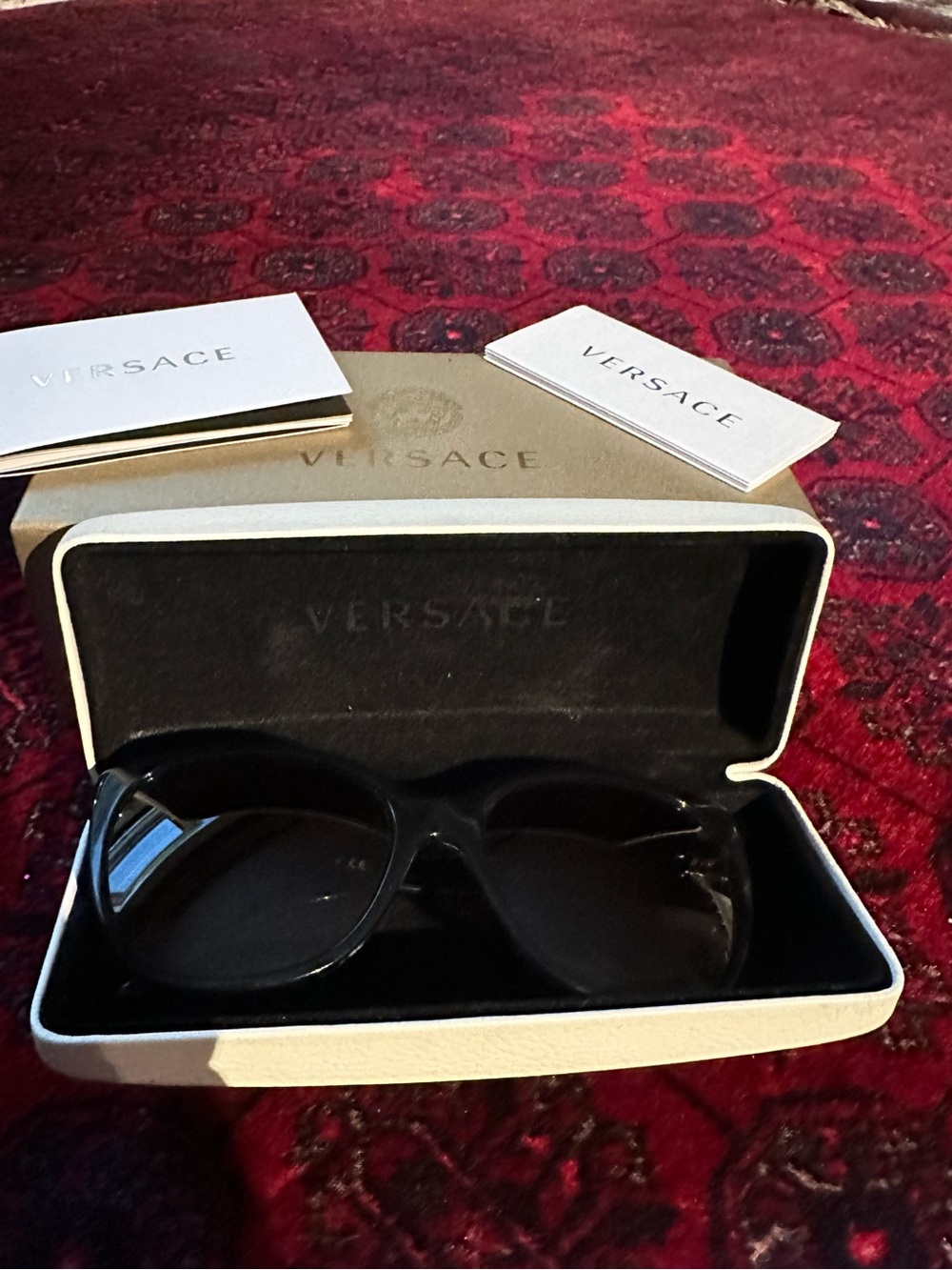 Versace Black Cat-Eye Sunglasses with Branded Case